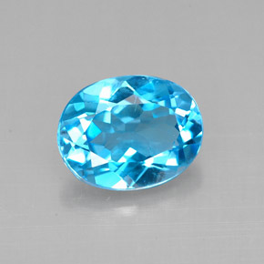Topázio azul natural 2,18ct, corte oval, VVS
