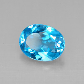Topázio azul natural 2,18ct, corte oval, VVS