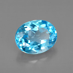 Topázio azul natural 2,54ct, corte oval, VVS-VS