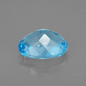Topázio azul natural 2,54ct, corte oval, VVS-VS