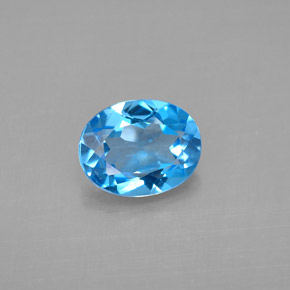 Topázio azul natural 2,13ct, corte oval, VVS
