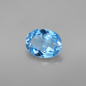 Topázio azul natural 2,16ct, corte oval, VVS