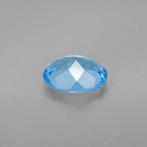 Topázio azul natural 2,16ct, corte oval, VVS