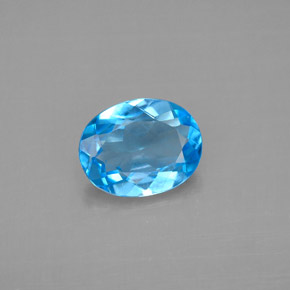 Topázio azul natural 1,91ct, corte oval, VS