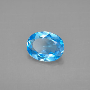 Topázio azul natural 1,91ct, corte oval, VS