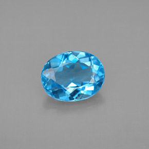 Topázio azul natural 2,22ct, corte oval, VVS-VS