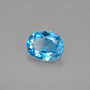 Topázio azul natural 2,22ct, corte oval, VVS-VS