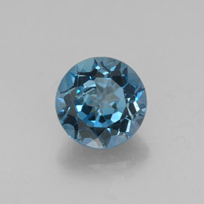 Topázio azul natural 2,70ct, corte redondo, VVS-VS