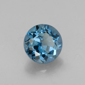 Topázio azul natural 2,70ct, corte redondo, VVS-VS
