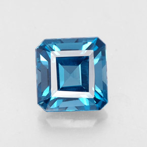 Topázio azul natural 2,23ct, corte esmeralda, VVS