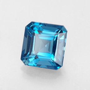 Topázio azul natural 2,23ct, corte esmeralda, VVS