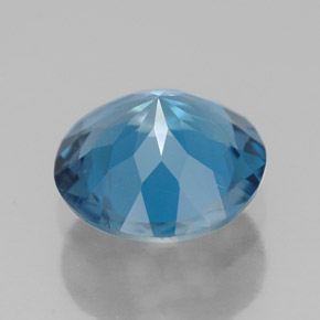 Topázio azul natural 2,58ct, corte redondo, VVS