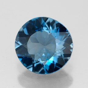 Topázio azul natural 2,71ct, corte redondo, VVS