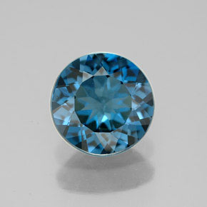 Topázio azul natural 2,91ct, corte redondo, VS