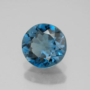 Topázio azul natural 2,91ct, corte redondo, VS