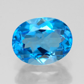 Topázio azul natural 2,57ct, corte oval, VVS