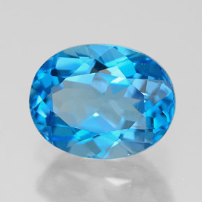 Topázio azul natural 2,57ct, corte oval, VVS