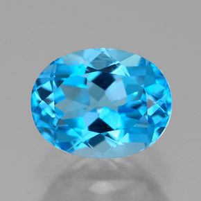 Topázio azul natural 2,66ct, corte oval, VVS
