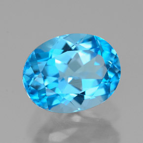 Topázio azul natural 2,66ct, corte oval, VVS