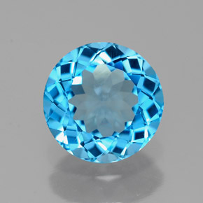 Topázio azul natural 2,31ct, corte redondo, VVS