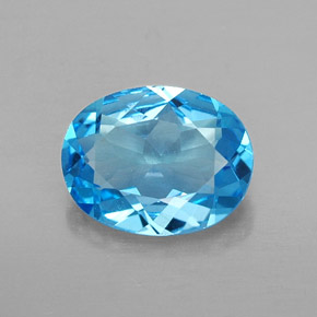 Topázio azul natural 1,85ct, corte oval, VVS