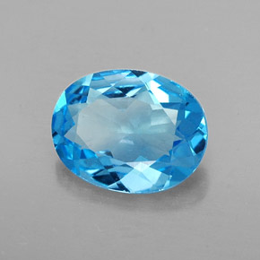 Topázio azul natural 1,85ct, corte oval, VVS