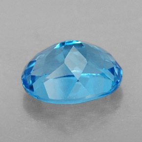 Topázio azul natural 2,54ct, corte oval, VVS