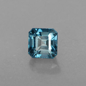 Topázio azul natural 1,12ct, corte esmeralda, VS