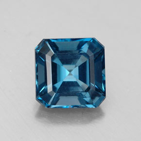 Topázio azul natural 2,19ct, corte esmeralda, VS