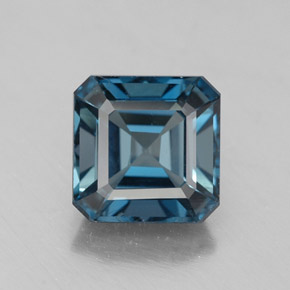 Topázio azul natural 2,34ct, corte esmeralda, VS-SI