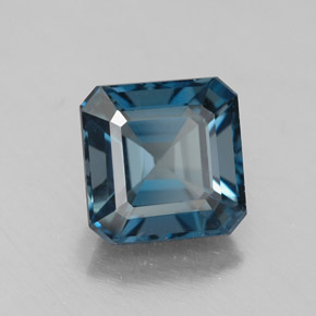 Topázio azul natural 2,34ct, corte esmeralda, VS-SI