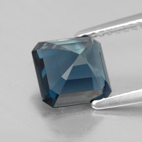 Topázio azul natural 2,34ct, corte esmeralda, VS-SI