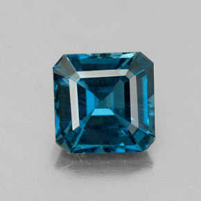 Topázio azul natural 2,19ct, corte esmeralda, VS