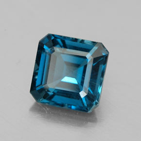 Topázio azul natural 2,19ct, corte esmeralda, VS