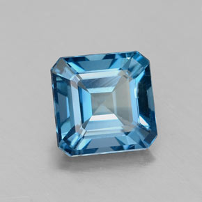 Topázio azul natural 1,93ct, corte esmeralda, VS-SI