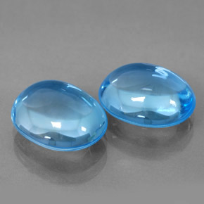 Pedras preciosas de topázio azul natural de  ct, corte oval, transparente