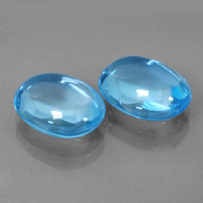 Pedras preciosas de topázio azul natural de  ct, corte oval, transparente