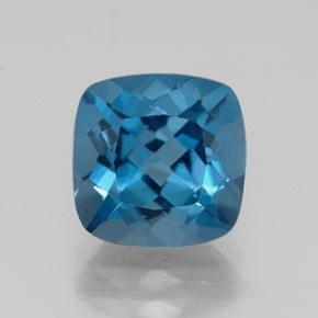 Topázio azul natural 3,03ct, almofada cortada, VS