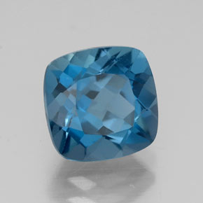 Topázio azul natural 3,03ct, almofada cortada, VS