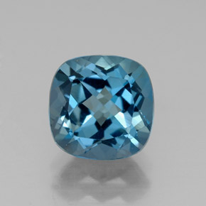 Topázio azul natural 2,77ct, almofada cortada, VVS-VS