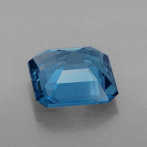 Topázio azul natural 1,73ct, corte esmeralda, VS