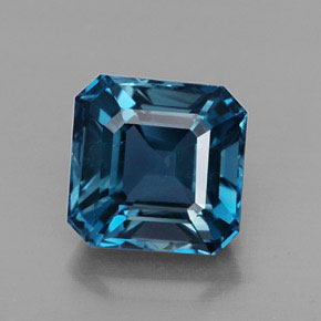 Topázio azul natural 2,38ct, corte esmeralda, VVS-VS