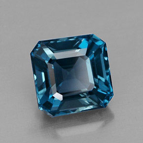 Topázio azul natural 2,38ct, corte esmeralda, VVS-VS