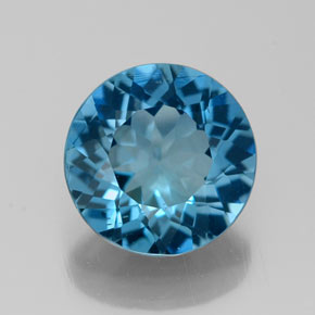 Topázio azul natural 2,70ct, corte redondo, VS-SI