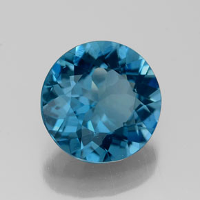 Topázio azul natural 2,70ct, corte redondo, VS-SI