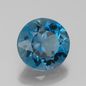 Topázio azul natural 3,07ct, corte redondo, VVS-VS