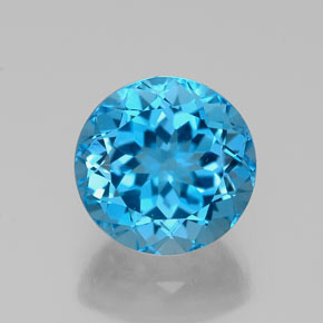 Topázio azul natural 2,28ct, corte redondo, VVS-VS