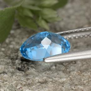 Topázio azul natural 2,29ct, corte oval, VVS-VS