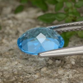 Topázio azul natural 2,32ct, corte oval, VVS-VS