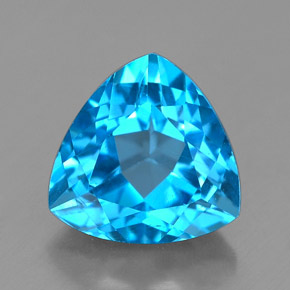 Topázio azul natural 2,85ct, trillion, VVS